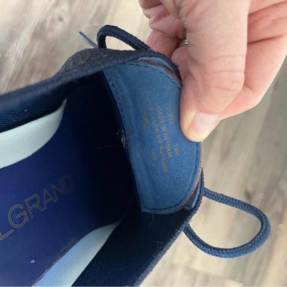 Cole Haan Shoes Men's 13 Navy Blue Stitchlite OriginalGrand Wingtip Oxfords - Picture 7 of 7